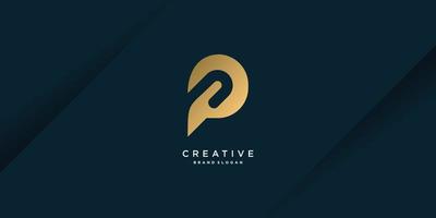 logo p con concept design creativo per azienda, persona, marketing, vettore parte 1