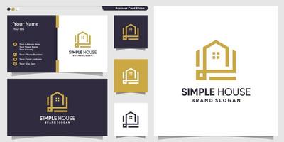 concetto di logo casa semplice con vettore premium in stile arte linea creativa