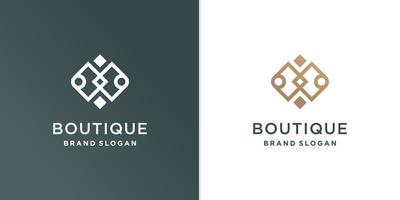 modello di logo boutique con concetto di linea di bellezza premium vector parte 4