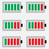 illustrazione dell'icona della batteria, simbolo vuoto alto basso vettore