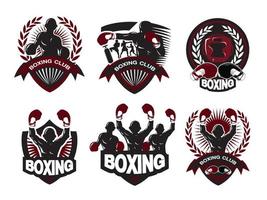 illustrazione del set di logo di boxe