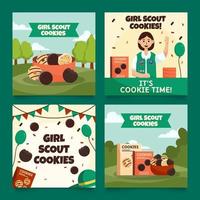 le ragazze scout cookie social media vettore