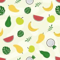 fondo senza cuciture di frutti tropicali vettore