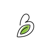 design moderno del logo della natura della lettera b. illustrazione di arte vettoriale
