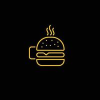 illustrazione moderna di arte di vettore del logo dell'hamburger. segno di hamburger