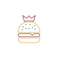 illustrazione moderna di arte di vettore del logo dell'hamburger. segno di hamburger