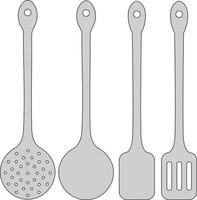 set di spatole metalliche illustrazione vettoriale