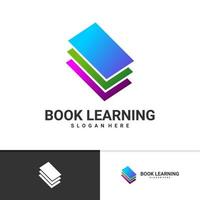modello vettoriale del logo del libro di apprendimento, concetti di design del logo del libro creativo