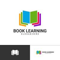 modello vettoriale del logo del libro di apprendimento, concetti di design del logo del libro creativo