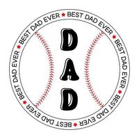 medaglia di baseball del miglior papà di sempre. maglietta del giorno di padri o stampa della tazza per regalo. file di taglio a sublimazione per biglietto di auguri o bicchiere vettore