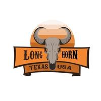 illustrazione grafica vettoriale del simbolo del texas, toro longhorn, vecchio western, adatto per sfondo, banner, poster, ecc