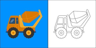 camion della betoniera adatto per l'illustrazione di vettore della pagina da colorare dei bambini