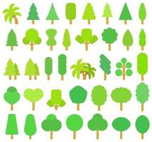 pacchetto clipart alberi dei cartoni animati vettore