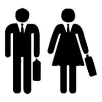 icona lineare del personale aziendale. uomo e donna in uniforme. rappresentanti ufficiali delle imprese. illustrazione vettoriale