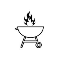 vettore del modello di progettazione dell'icona della griglia del barbecue