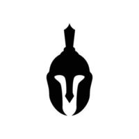 modello di progettazione dell'icona del logo del casco spartano vettore