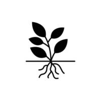 modello di progettazione dell'icona della radice della pianta vettore