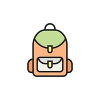 modello di progettazione dell'icona della borsa di scuola vettore