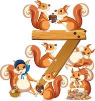 sette scoiattolo attaccato al numero sette