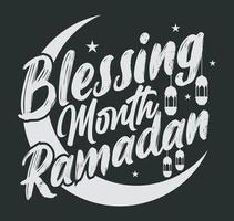 disegno della maglietta del ramadan del mese della benedizione vettore