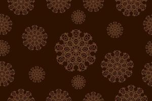 modello di disegno del tessuto batik indonesia. bellissimo motivo floreale geometrico astratto senza soluzione di continuità. design grafico elegante monocromatico. ornamento vintage marrone piastrellabile vettore