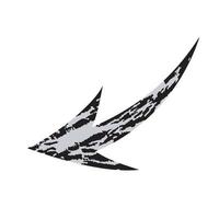 frecce del pennello grunge, puntatori su sfondo bianco illustrazione del modello vettoriale. vettore