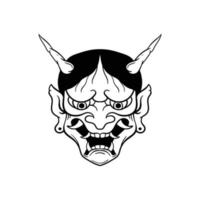 illustrazione di doodle dell'annata del viso del diavolo disegnato a mano per poster di adesivi per tatuaggi ecc vettore