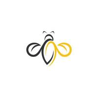 logo simbolo icona vettore creativo miele d'api. logotipo lineare di duro lavoro.