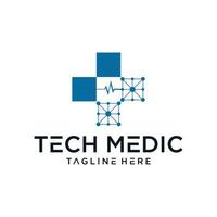 modello di design del logo medico digitale, design del logo sanitario vettore
