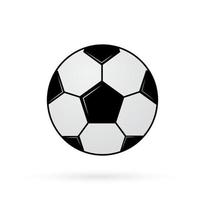 pallone da calcio isolato su bianco. icona di calcio in stile piatto. illustrazione vettoriale di sport del fumetto.