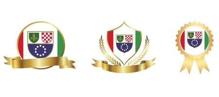 icona della bandiera della federazione di bosnia ed erzegovina. set di icone web. collezione di icone piatte. semplice illustrazione vettoriale. vettore