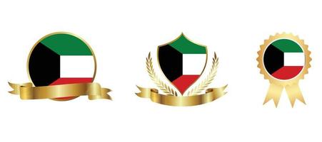icona della bandiera del Kuwait. set di icone web. collezione di icone piatte. semplice illustrazione vettoriale. vettore