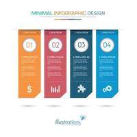 elementi infografici con icona aziendale sul processo di sfondo a colori o diagrammi del flusso di lavoro di passaggi e opzioni, illustrazione dell'elemento di design vettoriale eps10