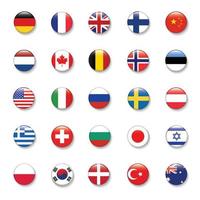 bandiera internazionale in cerchio, illustrazione elemant del disegno vettoriale