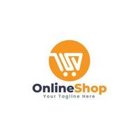 modello di logo del negozio online vettore