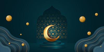 illustrazione di progettazione del fondo della bandiera di Ramadan Kareem vettore