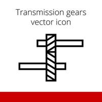 ingranaggi di trasmissione sull'icona del vettore vista laterale dell'albero isolata