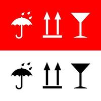 icone ombrello, freccia su, bicchiere di vino vettore