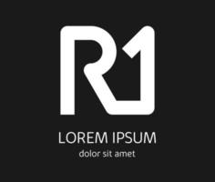 monogramma r1. Nome della ditta. firmare per gli affari dell'azienda vettore