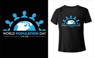 t-shirt giornata mondiale della popolazione vettore mondiale giornata mondiale della popolazione vettore t-shirt vettoriale mondiale