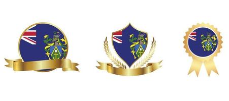 icona della bandiera delle isole pitcairn. set di icone web. collezione di icone piatte. semplice illustrazione vettoriale. vettore