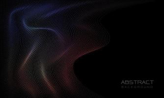 astratto 3d punti di colore curva d'onda movimento luce su nero con spazio vuoto design moderna tecnologia futuristica sfondo vettoriale