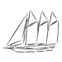 schizzo di vettore della barca a vela