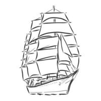 schizzo di vettore della barca a vela