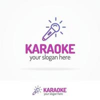 logo karaoke con linea microfono stile colore moderno vettore