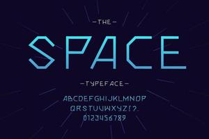 tipografia alla moda del carattere di vettore dello spazio