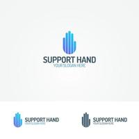 supporto mano logo composto da linea vettore