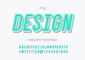tipografia moderna del carattere di progettazione audace di vettore