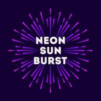 illustrazione vettoriale stile colorato neon sunburst