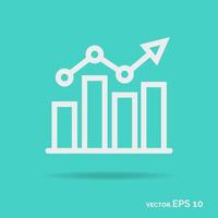 icona del profilo del grafico di avanzamento colore bianco isolato su sfondo verde vettore